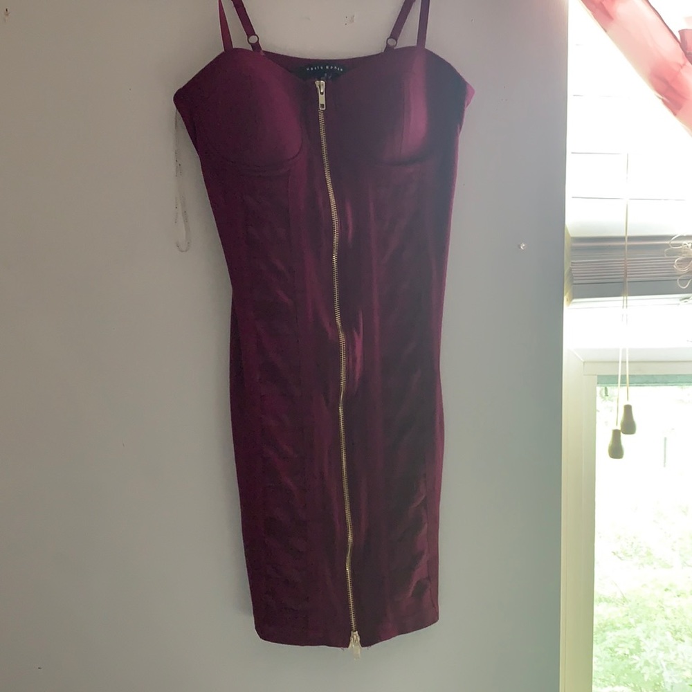 burgundy tight dress